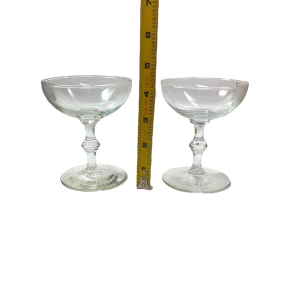 Vintage 1960s Libbey Georgian Clear Champagne Glass Sherbet Set Of 2 - Picture 8 of 8